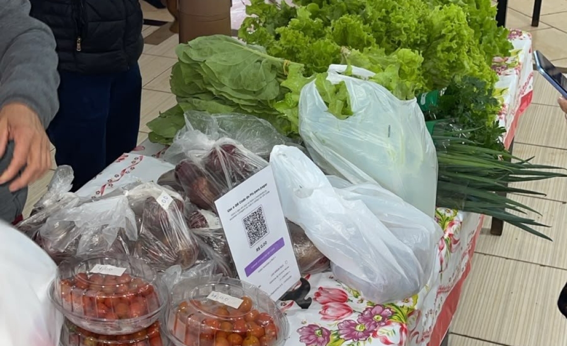 Produtos comercializados na Feira do produtor que é realizada no distrito de Santa Maria quinz...