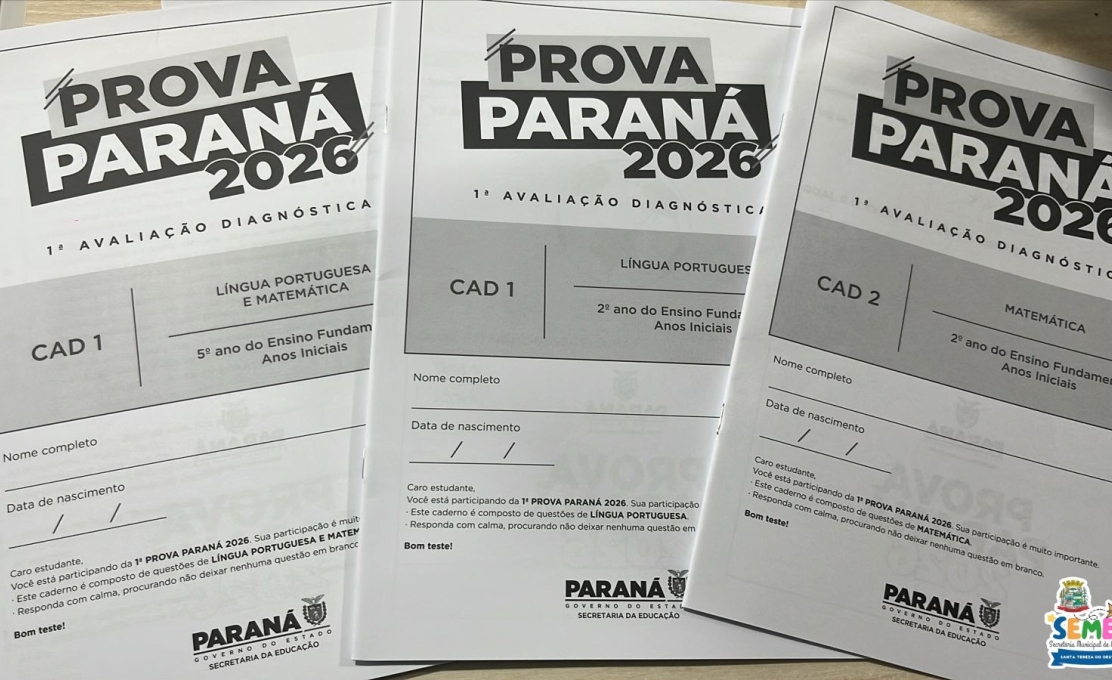 Rede Municipal de Santa Tereza do Oeste realizará a Prova Paraná Diagnóstica 2026 - 1ª. Edi...